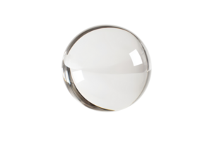 Clear glass marble isolated on transparent background. showing reflections and spherical shape, perfect for art, design, and decorative concepts. png