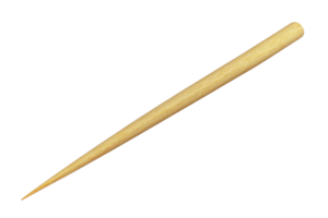 Close-up image of a wooden toothpick isolated on a transparent background. ideal for dental hygiene and food-related concepts. png