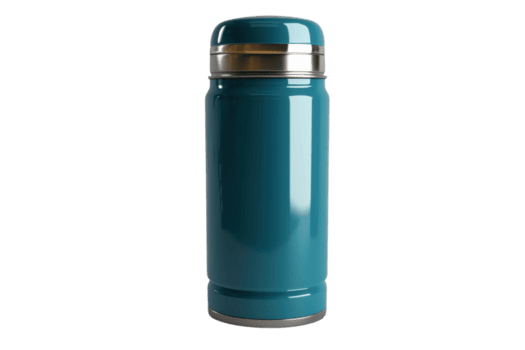 Blau isoliert Thermosflasche auf transparent Hintergrund. perfekt zum heiß und kalt Getränke, reisen, und Camping. dauerhaft und glatt Design. png