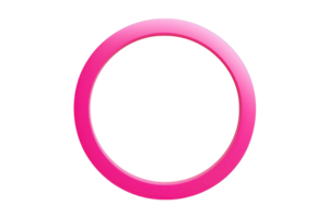 Bright pink circular ring isolated on transparent background. Perfect for design elements, graphics, logos, and art projects. png