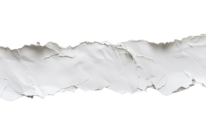 Torn white paper with rugged edges isolated on a transparent background. Perfect for creative designs, scrapbooks, and art projects. png