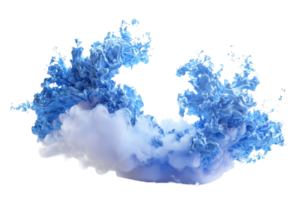A captivating display of swirling blue and white smoke clouds, captured in mid-air, creating a mesmerizing abstract pattern. png
