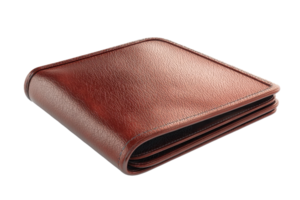A classic brown leather wallet isolated on a transparent background. Perfect for financial and lifestyle concepts. png