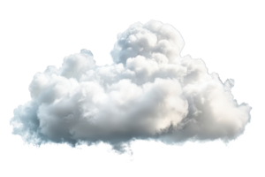 A high-resolution image of a fluffy white cloud against a transparent background, perfect for various design and weather-related projects. png