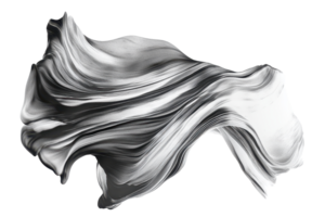 Abstract black and white fluid art with flowing lines and smooth textures, perfect for modern design and creative projects. png