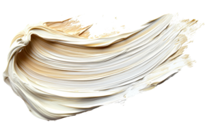 Abstract brushstroke of beige and white paint on transparent background. showcasing texture and artistic expression, perfect for creative projects. png