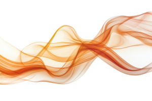 Abstract, flowing orange wave on a transparent background. symbolizing motion and energy. Perfect for backgrounds, banners, and design projects. png