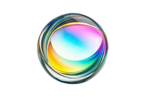 Abstract iridescent sphere with vibrant colors, representing a futuristic and modern aesthetic with a touch of digital artistry. png