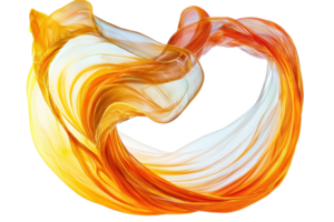 Abstract flowing shapes in bright yellow and orange hues, creating a dynamic and vibrant visual art piece. png
