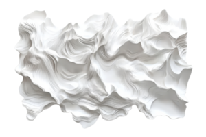 Abstract white paper texture with intricate folds and ripples, perfect for artistic, design, or background uses. png