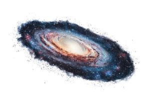 Beautiful spiral galaxy with colorful stars and cosmic dust, showcasing the wonders of the universe and the vastness of outer space. png