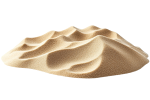 Close-up image of a pile of fine sand with textured surface, perfect for use in construction, beach, or nature-related projects. png