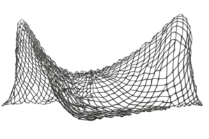 Close-up of a fishing net, showcasing the intricate weave of the mesh. Ideal for maritime, fishing, and nautical-themed projects. png