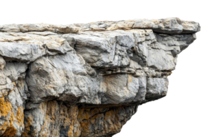 Close-up of a rugged cliff edge showcasing textured rock formations and natural geological patterns. png