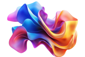 Colorful abstract 3D rendering with vibrant, flowing shapes in a spectrum of hues, creating a dynamic, artistic visual experience. png
