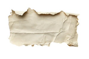 Crumpled vintage paper isolated on transparent background. perfect for textures, overlays, and design elements in your creative projects. png