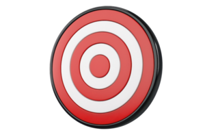 Red and white bullseye target isolated on a transparent background. Perfect symbol for precision, focus, and aiming at goals. png