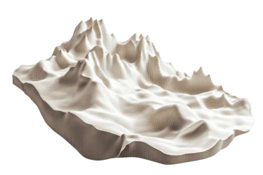 3d rendu abstrait topographique carte avec détaillé élévation et terrain. parfait pour géospatial et scientifique visualisation projets. png