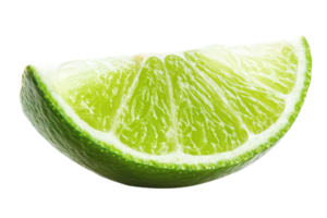 Close-up of a fresh, juicy lime slice with vibrant green color and detailed texture, perfect for food and beverage concepts. png