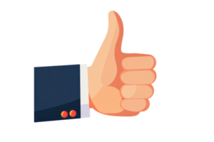 Illustration of a hand giving a thumbs-up gesture, symbolizing approval, positivity, and encouragement. Perfect for business and social media use. png