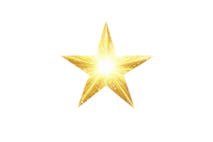 Bright shining star with a golden glow on a transparent background. symbolizing excellence, success, or achievement. png