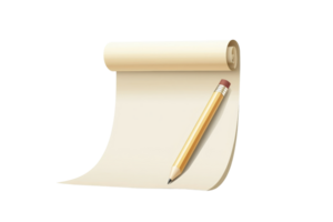 Blank notepad with a pencil, ideal for note-taking, journaling, or sketching. Perfect for writers, students, and artists. png