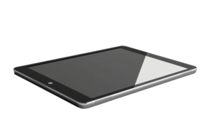 Sleek tablet with a glossy screen, showcasing modern technology and design. Ideal for digital applications, productivity, and media consumption. png