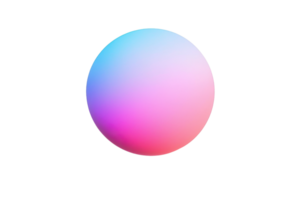 Gradient pink-blue sphere on white backdrop. Abstract design for modern art, tech themes, and creative backgrounds. High-quality image. png