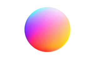 Vibrant gradient sphere with rainbow colors on a transparent background. abstract and colorful design perfect for modern and creative projects. png