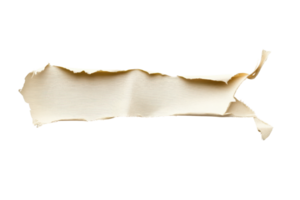 Close-up of a torn piece of white paper isolated on a transparent background, perfect for textures, backgrounds, and design elements. png