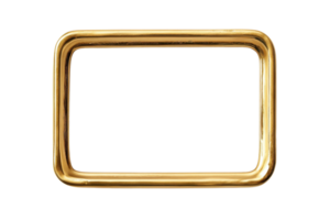 Elegant gold rectangular frame isolated on transparent background. Perfect for design, decoration, and artistic projects. png