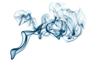 Abstract blue smoke swirling gracefully on a transparent background. creating an ethereal and mysterious visual effect png