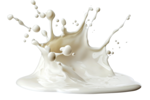 Dynamic milk splash isolated on transparent background. showcasing motion and fluid dynamics in a high resolution, perfect for creative projects. png