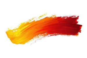 Vibrant brushstroke featuring warm colors of yellow, orange, and red, perfect for abstract art and creative design projects. png