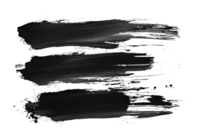 Abstract black brush strokes on transparent background. ideal for artistic projects, design elements, or modern graphics. png