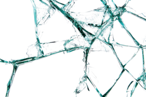 Abstract image of broken glass shards on a transparent background. showcasing sharp edges and intricate patterns. png