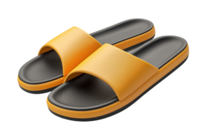 High-quality yellow sandals with a sleek black sole, perfect for casual wear and comfortable use. Ideal for summer activities and beach outings. png