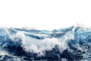 Dynamic ocean waves crash dramatically with intense foam, depicting the raw power and beauty of nature in this captivating seascape. png