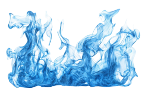Abstract blue smoke swirling shapes on a transparent background. perfect for design and artistic purposes. png