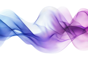 Abstract gradient wave pattern with violet and blue hues, offering a sense of fluidity and movement in a seamless digital design. png