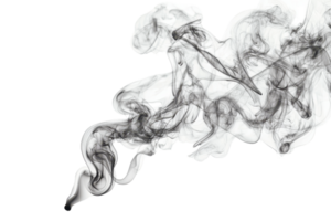 Abstract black and white smoke trails on a transparent background. creating intricate and swirling patterns, ideal for artistic and background uses. png
