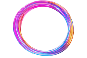 Vibrant circular light trail with a colorful gradient, creating a mesmerizing visual effect. Perfect for backgrounds, designs, and digital graphics. png
