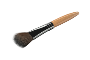 High-quality makeup brush featuring soft bristles and a sleek handle. Ideal for applying powder, blush, and bronzer for flawless results. png
