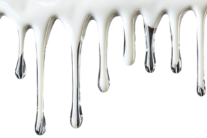 A visually captivating image of white paint or liquid dripping against a transparent background. creating an artistic and dramatic effect. png