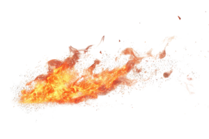 Dynamic burst of flames over a transparent background, ideal for use in graphic design, videos, and creative fire effects. png