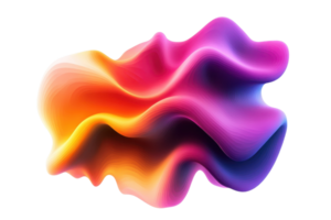 Vibrant abstract 3D wave with bright colors, creating a dynamic and fluid visual effect. Perfect for modern design projects and creative backgrounds. png