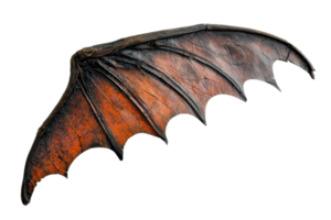 Close-up of a single bat wing, showing intricate details of the veins and texture, isolated on a transparent background. png