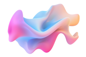 Abstract colorful fluid shape with gradient colors, perfect for technology or modern design themes, isolated on a transparent background. png