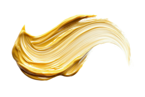 Abstract yellow brushstroke on transparent background. Vibrant paint texture for artistic design, modern art, and creative concepts. png