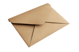 Brown kraft envelope isolated on transparent background. perfect for mailing, stationery needs, or document organization. png
